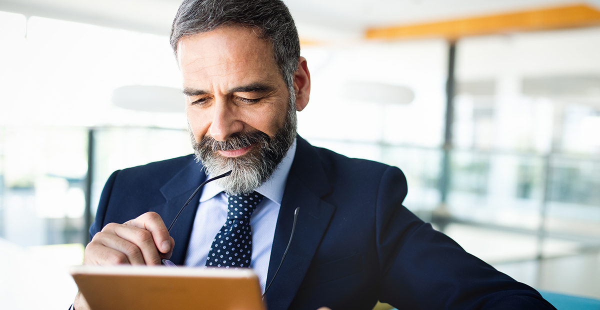 Businessman reading Businessman reading