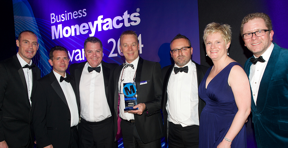 Close Brothers team winning Business Moneyfacts Awards 2014